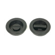 This is an image of From The Anvil - Matt Black 60mm Art Deco Round Pull - Privacy Set available to order from T.H Wiggans Architectural Ironmongery in Kendal, quick delivery and discounted prices.