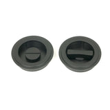 This is an image of From The Anvil - Matt Black 60mm Art Deco Round Pull - Privacy Set available to order from T.H Wiggans Architectural Ironmongery in Kendal, quick delivery and discounted prices.