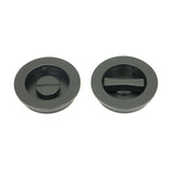 This is an image of From The Anvil - Matt Black 60mm Plain Round Pull - Privacy Set available to order from T.H Wiggans Architectural Ironmongery in Kendal, quick delivery and discounted prices.