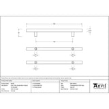 This is an image showing From The Anvil - Satin SS (316) 0.6m T Bar Handle B2B Fix 32mm available from trade door handles, quick delivery and discounted prices