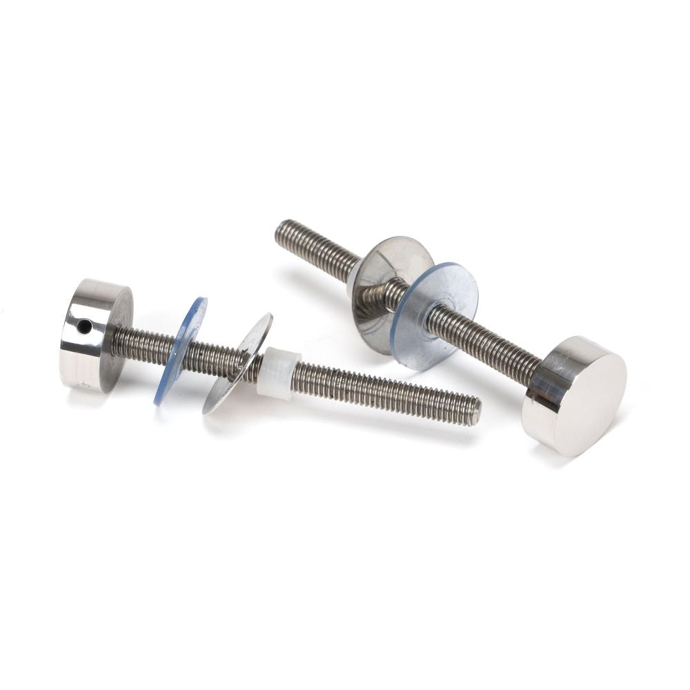 This is an image of From The Anvil - Polished SS (304) 100mm Bolt Fixings for T Bar (2) available to order from T.H Wiggans Architectural Ironmongery in Kendal, quick delivery and discounted prices.