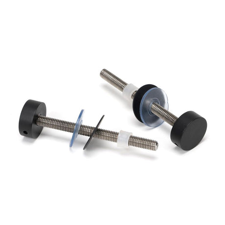 This is an image of From The Anvil - Matt Black SS (304) 100mm Bolt Fixings for T Bar (2) available to order from T.H Wiggans Architectural Ironmongery in Kendal, quick delivery and discounted prices.