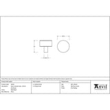 This is an image showing From The Anvil - Matt Black Kelso Cabinet Knob - 32mm (No rose) available from trade door handles, quick delivery and discounted prices