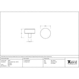 This is an image showing From The Anvil - Matt Black Kelso Cabinet Knob - 38mm (No rose) available from trade door handles, quick delivery and discounted prices