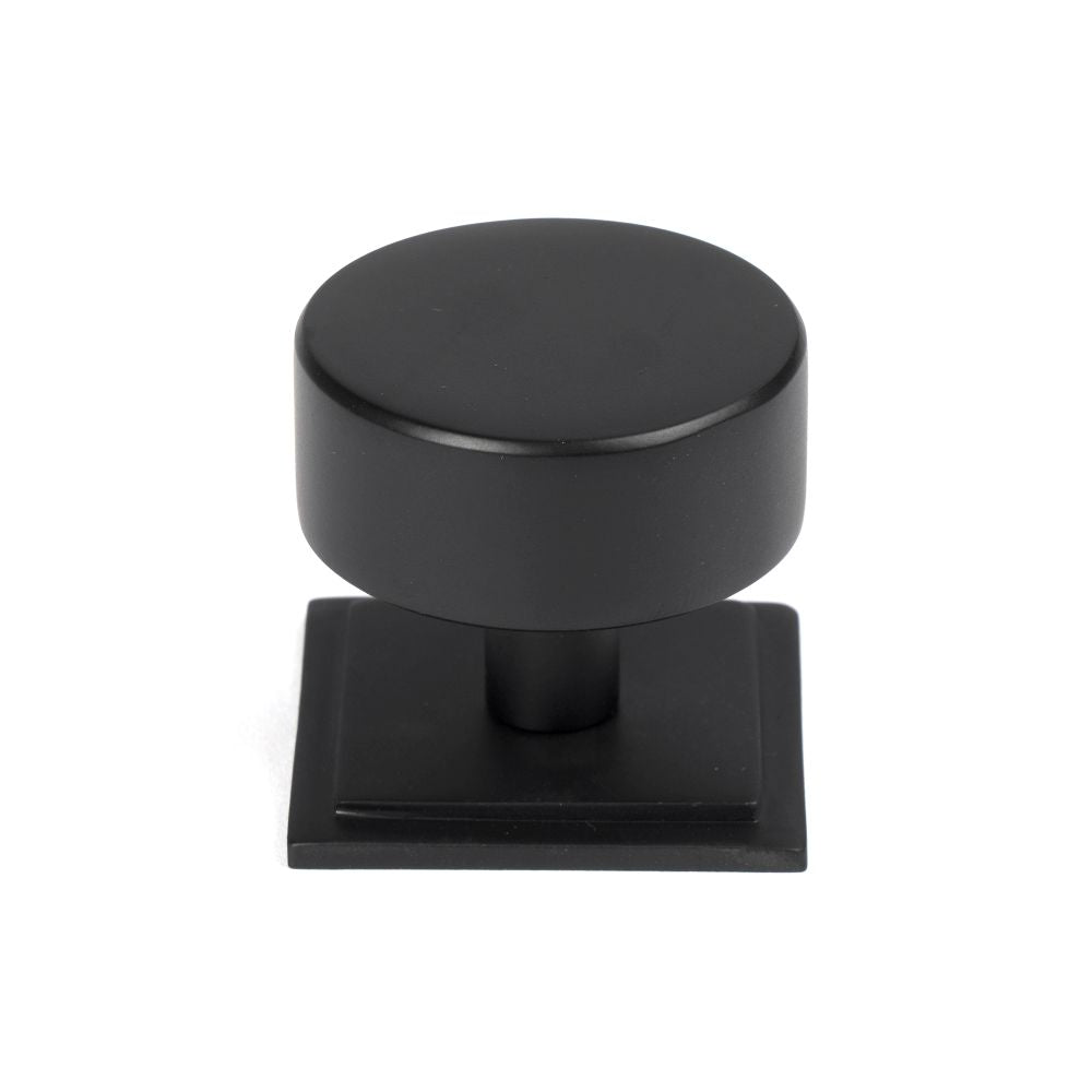 This is an image showing From The Anvil - Matt Black Kelso Cabinet Knob - 38mm (Square) available from T.H Wiggans Architectural Ironmongery in Kendal, quick delivery and discounted prices