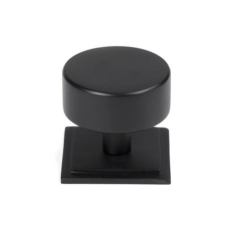 This is an image showing From The Anvil - Matt Black Kelso Cabinet Knob - 38mm (Square) available from T.H Wiggans Architectural Ironmongery in Kendal, quick delivery and discounted prices