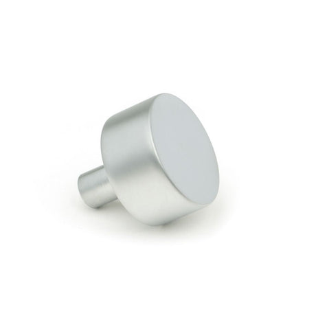 This is an image showing From The Anvil - Satin Chrome Kelso Cabinet Knob - 32mm (No rose) available from trade door handles, quick delivery and discounted prices