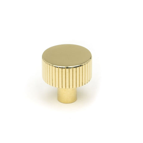 This is an image showing From The Anvil - Polished Brass Judd Cabinet Knob - 25mm (No Rose) available from T.H Wiggans Architectural Ironmongery in Kendal, quick delivery and discounted prices