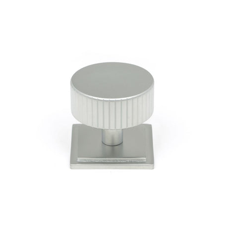 This is an image showing From The Anvil - Satin Chrome Judd Cabinet Knob - 38mm (Square) available from T.H Wiggans Architectural Ironmongery in Kendal, quick delivery and discounted prices