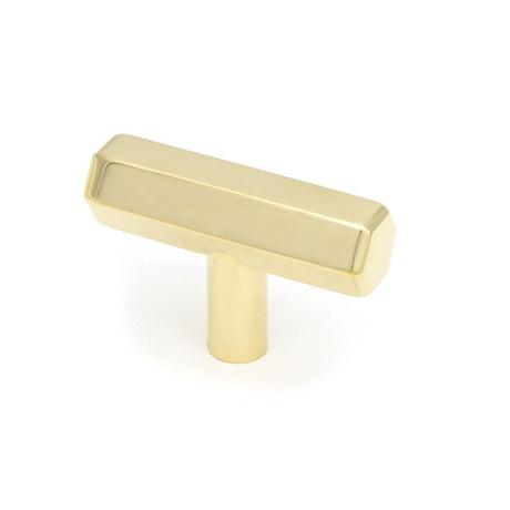 This is an image showing From The Anvil - Polished Brass Kahlo T-Bar available from T.H Wiggans Architectural Ironmongery in Kendal, quick delivery and discounted prices