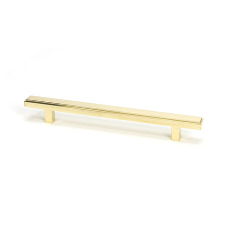 This is an image showing From The Anvil - Polished Brass Scully Pull Handle - Medium available from T.H Wiggans Architectural Ironmongery in Kendal, quick delivery and discounted prices