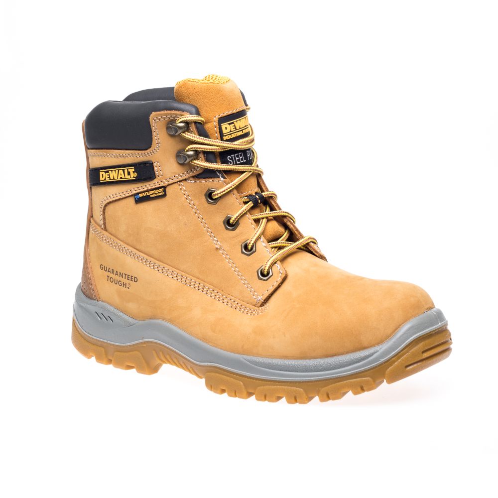 This is an image of DeWalt - Wheat 6'' Waterproof Safety Boot Titanium Honey 10 available to order from T.H Wiggans Architectural Ironmongery in Kendal, quick delivery and discounted prices.