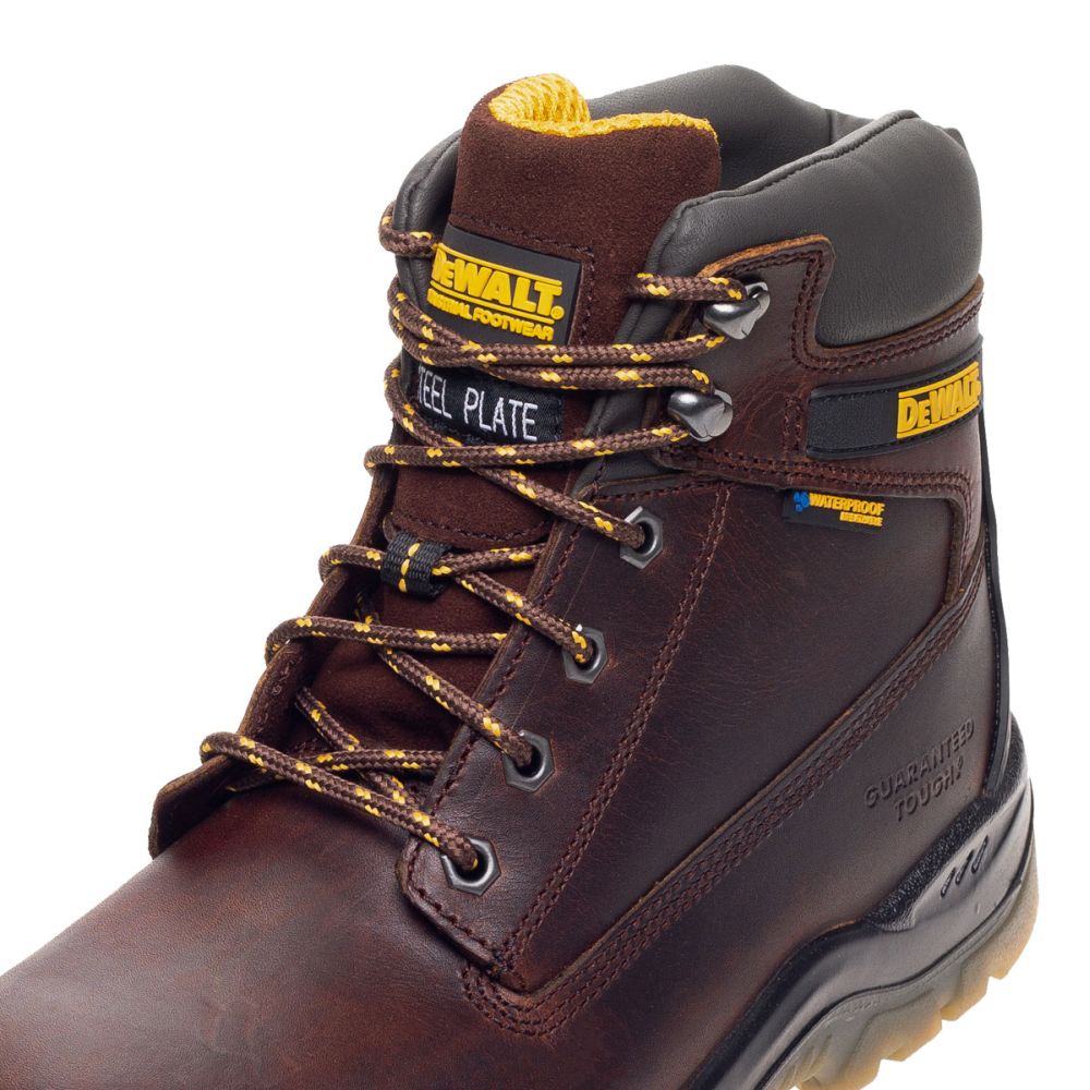 This is an image of DeWalt - Tan 6'' Waterproof Safety Boot Titanium Tan 11 available to order from T.H Wiggans Architectural Ironmongery in Kendal, quick delivery and discounted prices.