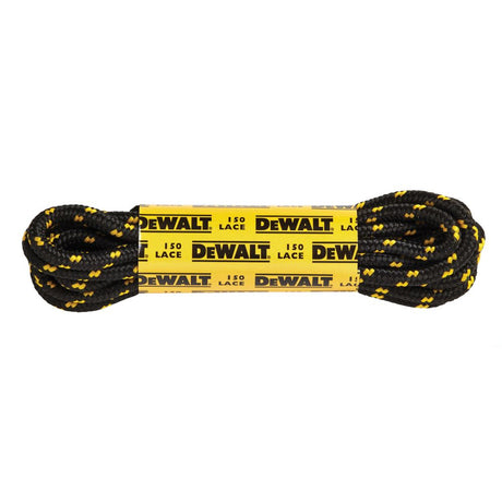 This is an image of DeWalt - Black/Yellow 150 cm Boot Laces DeWalt Boot Laces available to order from T.H Wiggans Architectural Ironmongery in Kendal, quick delivery and discounted prices.