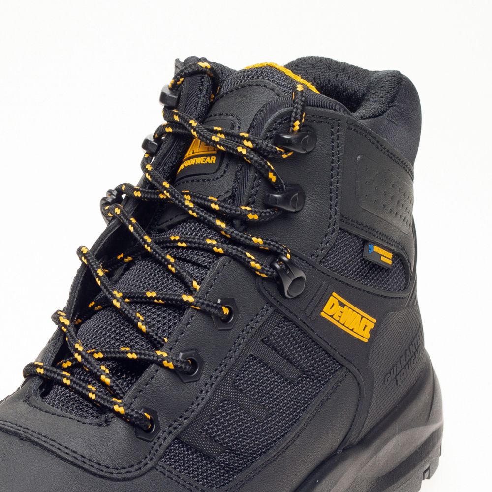 This is an image of DeWalt - Black Waterproof Safety Boot Douglas 11 available to order from T.H Wiggans Architectural Ironmongery in Kendal, quick delivery and discounted prices.