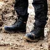 This is an image of DeWalt - Black 6'' Waterproof Safety Boot Titanium Black 6 available to order from T.H Wiggans Architectural Ironmongery in Kendal, quick delivery and discounted prices.