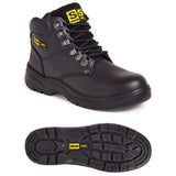 This is an image of Sterling Steel - Black 6 Eye Hiker Boot SS806SM 5 available to order from T.H Wiggans Architectural Ironmongery in Kendal, quick delivery and discounted prices.