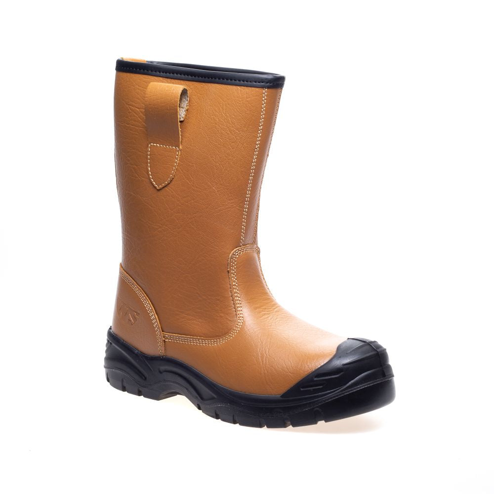 This is an image of Work Site - Tan Fur Lined Rigger Boot SS403SM 13 available to order from T.H Wiggans Architectural Ironmongery in Kendal, quick delivery and discounted prices.