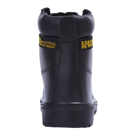 This is an image of Apache - Black 6 Eye Safety Boot AP300 14 available to order from T.H Wiggans Architectural Ironmongery in Kendal, quick delivery and discounted prices.