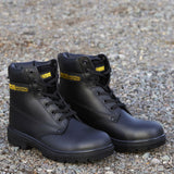 This is an image of Apache - Black 6 Eye Safety Boot AP300 11 available to order from T.H Wiggans Architectural Ironmongery in Kendal, quick delivery and discounted prices.