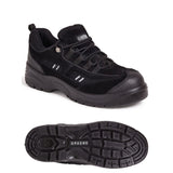 This is an image of Apache - Black Suede Safety Trainer AP302SM 9 available to order from T.H Wiggans Architectural Ironmongery in Kendal, quick delivery and discounted prices.