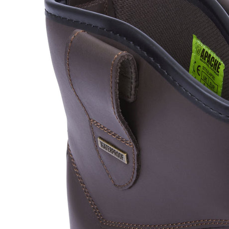 This is an image of Apache - Brown Waterproof Rigger Boot AP305 13 available to order from T.H Wiggans Architectural Ironmongery in Kendal, quick delivery and discounted prices.