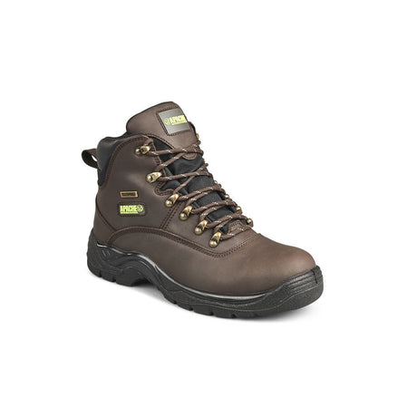 This is an image of Apache - Brown Waterproof Safety Hiker SS813SM 12 available to order from T.H Wiggans Architectural Ironmongery in Kendal, quick delivery and discounted prices.