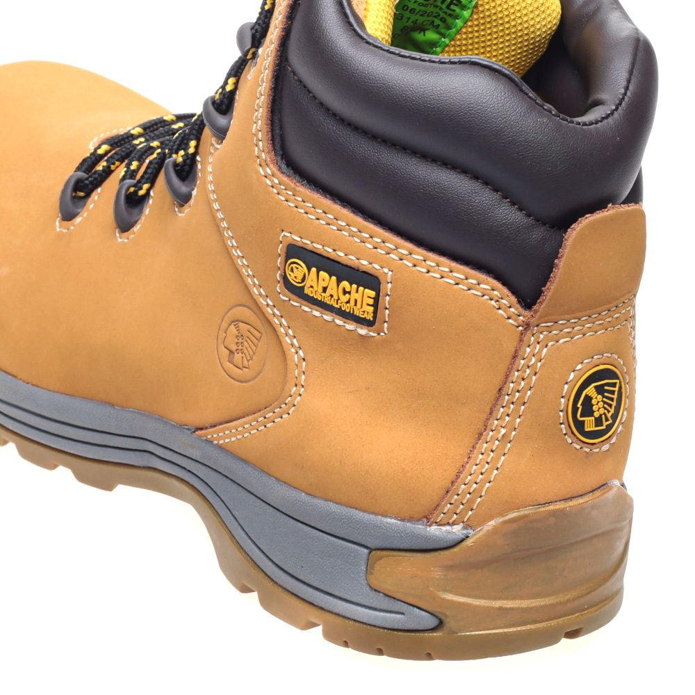 This is an image of Apache - Wheat Nubuck Water Resistant Safety Hiker AP314CM 12 available to order from T.H Wiggans Architectural Ironmongery in Kendal, quick delivery and discounted prices.