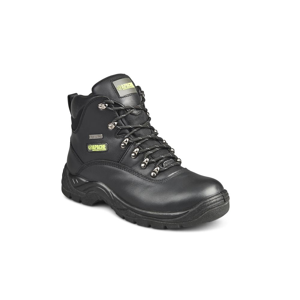 This is an image of Apache - Black Waterproof Safety Hiker SS812SM 12 available to order from T.H Wiggans Architectural Ironmongery in Kendal, quick delivery and discounted prices.