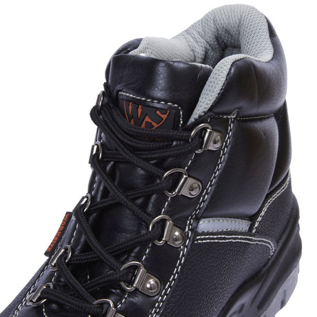 This is an image of Work Site - Black All Terrain Safety Boot SS609SM 12 available to order from T.H Wiggans Architectural Ironmongery in Kendal, quick delivery and discounted prices.