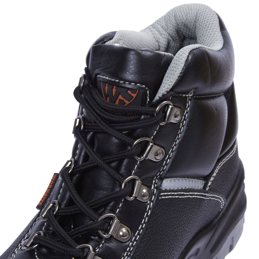 This is an image of Work Site - Black All Terrain Safety Boot SS609SM 6 available to order from T.H Wiggans Architectural Ironmongery in Kendal, quick delivery and discounted prices.