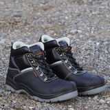 This is an image of Work Site - Black All Terrain Safety Boot SS609SM 6 available to order from T.H Wiggans Architectural Ironmongery in Kendal, quick delivery and discounted prices.