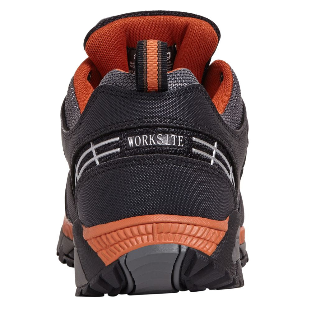 This is an image of Work Site - Black/Orange Sports Safety Trainer SS607SM 12 available to order from T.H Wiggans Architectural Ironmongery in Kendal, quick delivery and discounted prices.