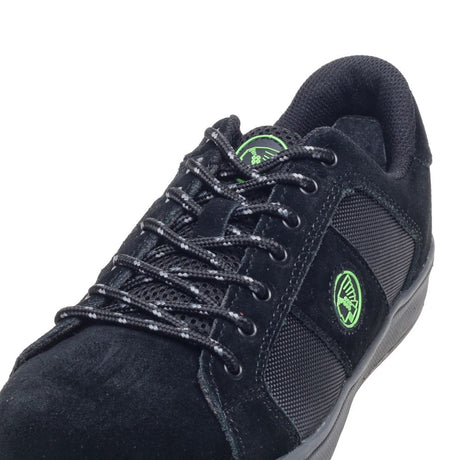 This is an image of Apache - Black Suede Cup Sole Safety Trainer KICK 12 available to order from T.H Wiggans Architectural Ironmongery in Kendal, quick delivery and discounted prices.