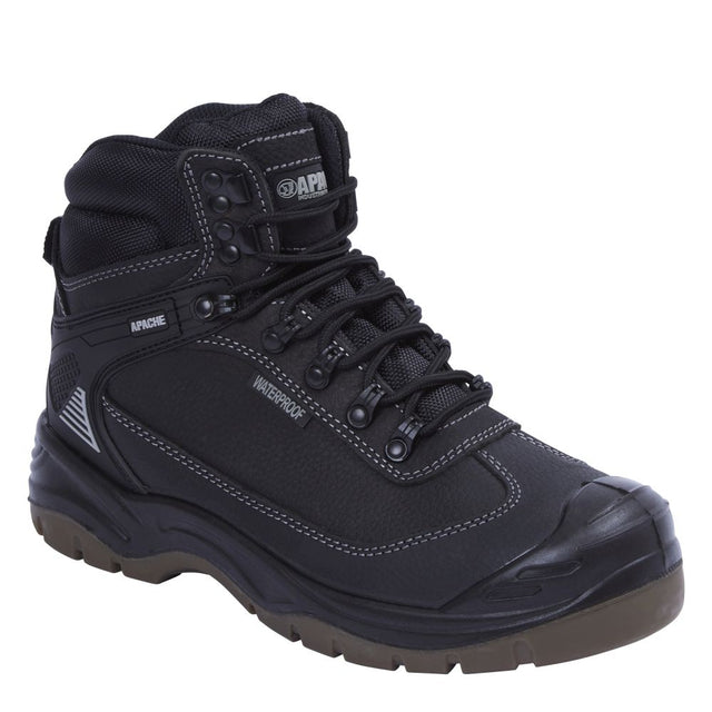 This is an image of Apache - Black Waterproof Safety Hiker RANGER BLACK 9 available to order from T.H Wiggans Architectural Ironmongery in Kendal, quick delivery and discounted prices.