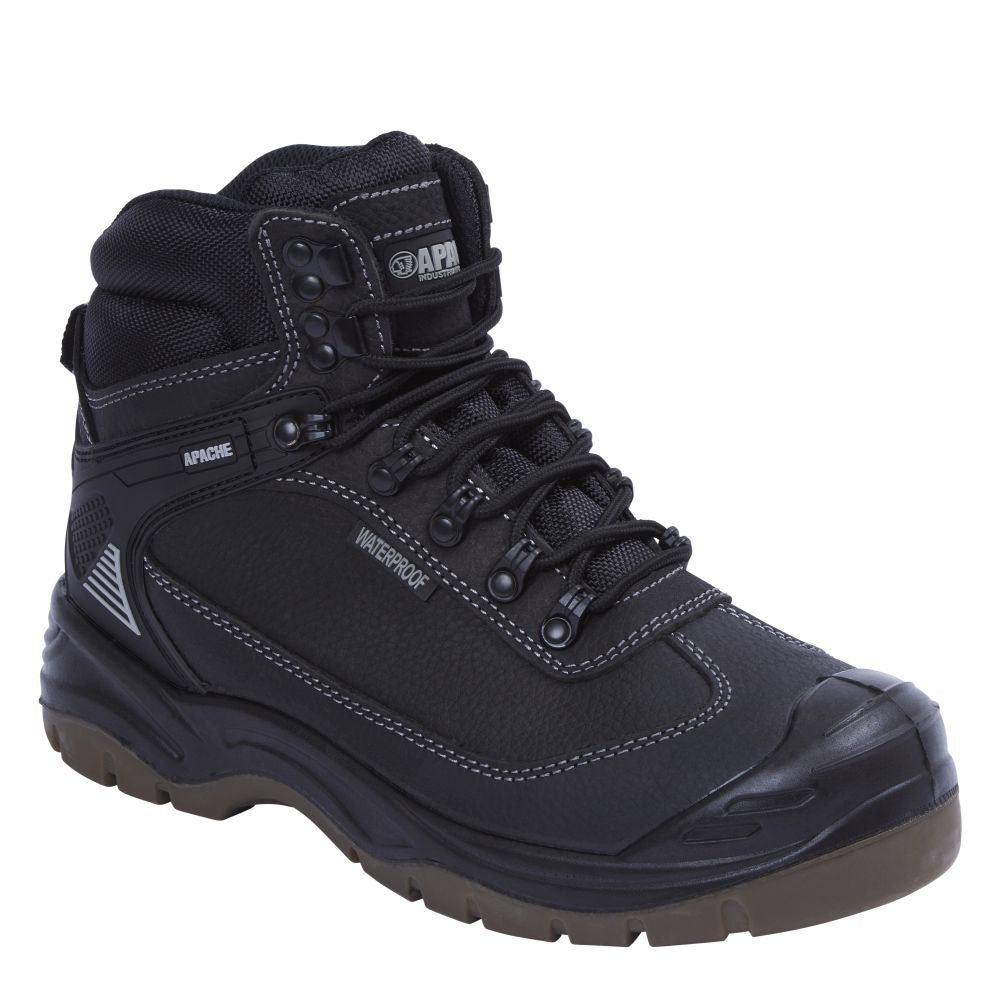 This is an image of Apache - Black Waterproof Safety Hiker RANGER BLACK 7 available to order from T.H Wiggans Architectural Ironmongery in Kendal, quick delivery and discounted prices.