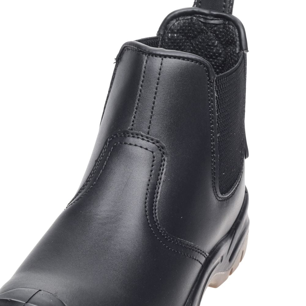 This is an image of Apache - Black Safety Dealer Boot AP714SM 13 available to order from T.H Wiggans Architectural Ironmongery in Kendal, quick delivery and discounted prices.