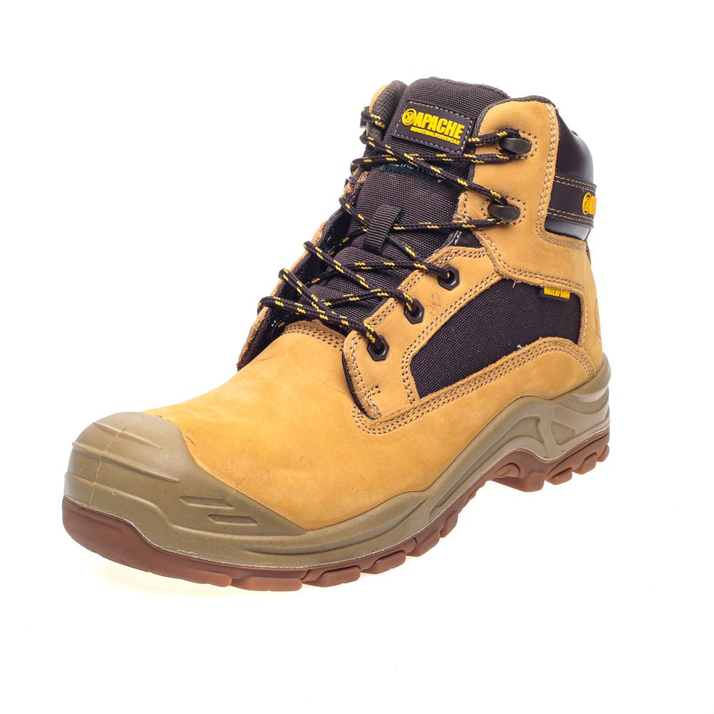 This is an image of Apache - Honey Nubuck Metal Free Waterproof Safety Boot Arizona 13 available to order from T.H Wiggans Architectural Ironmongery in Kendal, quick delivery and discounted prices.