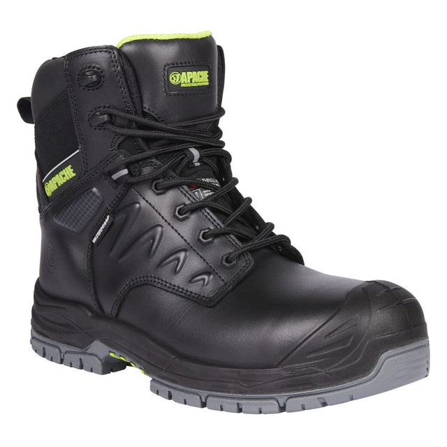 This is an image of Apache - Side Zip Black Waterproof Boot - GTS Outsole Chilliwack 10 available to order from T.H Wiggans Architectural Ironmongery in Kendal, quick delivery and discounted prices.