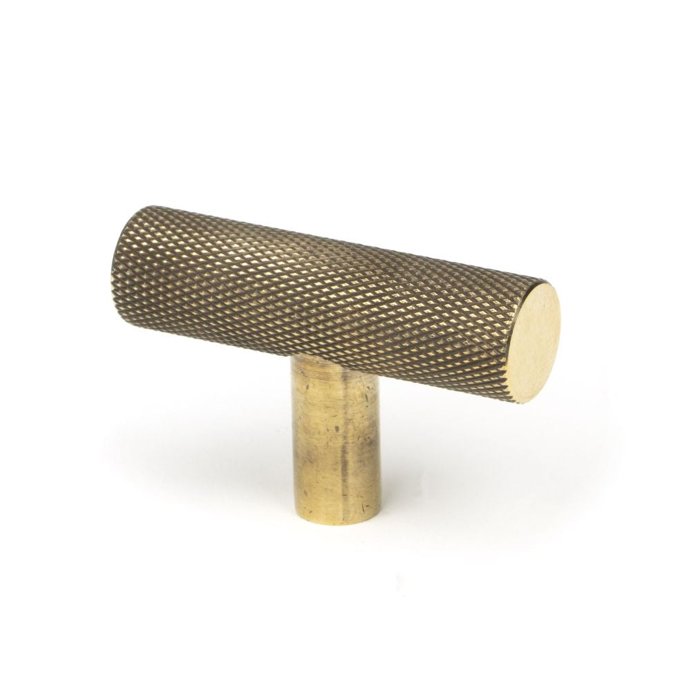 This is an image showing From The Anvil - Aged Brass Brompton T-Bar available from T.H Wiggans Architectural Ironmongery in Kendal, quick delivery and discounted prices