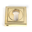 This is an image of From The Anvil - Polished Brass Round Euro Escutcheon (Square) available to order from T.H Wiggans Architectural Ironmongery in Kendal, quick delivery and discounted prices.