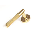 This is an image of From The Anvil - Polished Brass Brompton Lever on Rose Set (Beehive) available to order from T.H Wiggans Architectural Ironmongery in Kendal, quick delivery and discounted prices.