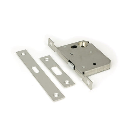 This is an image showing From The Anvil - Polished Chrome 50mm Sliding Door Lock available from T.H Wiggans Architectural Ironmongery in Kendal, quick delivery and discounted prices