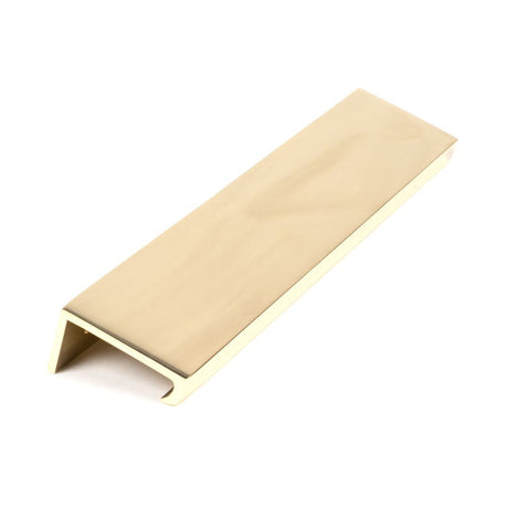 This is an image showing From The Anvil - Polished Brass 200mm Plain Edge Pull available from T.H Wiggans Architectural Ironmongery in Kendal, quick delivery and discounted prices