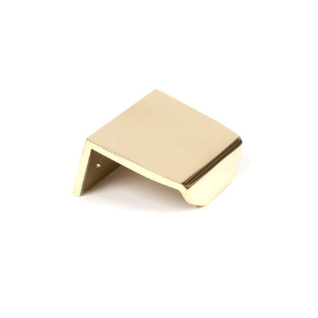 This is an image showing From The Anvil - Polished Brass 50mm Moore Edge Pull available from T.H Wiggans Architectural Ironmongery in Kendal, quick delivery and discounted prices