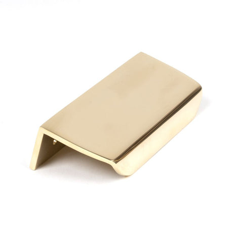 This is an image showing From The Anvil - Polished Brass 100mm Moore Edge Pull available from T.H Wiggans Architectural Ironmongery in Kendal, quick delivery and discounted prices