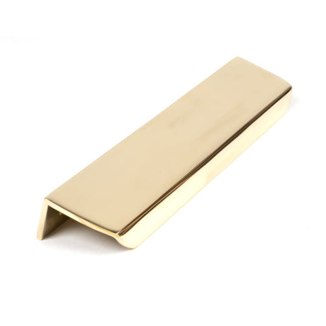 This is an image showing From The Anvil - Polished Brass 200mm Moore Edge Pull available from T.H Wiggans Architectural Ironmongery in Kendal, quick delivery and discounted prices