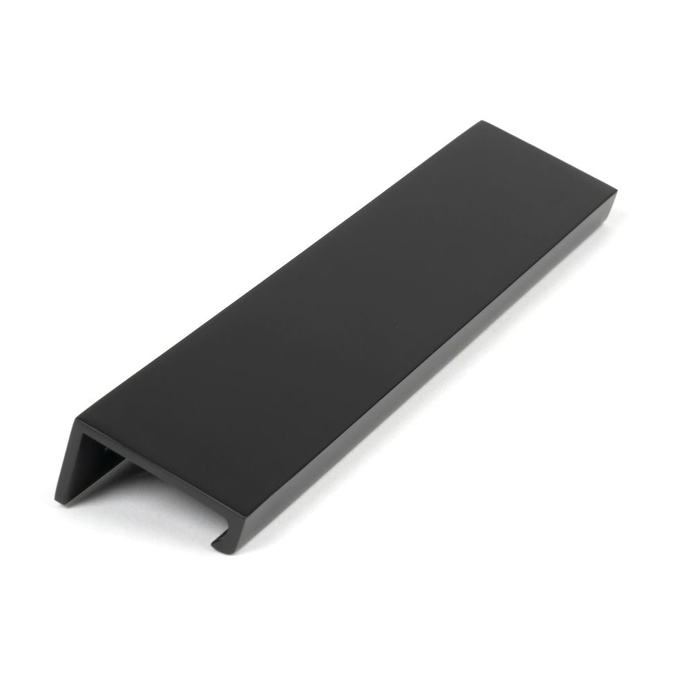 This is an image showing From The Anvil - Matt Black 200mm Plain Edge Pull available from T.H Wiggans Architectural Ironmongery in Kendal, quick delivery and discounted prices