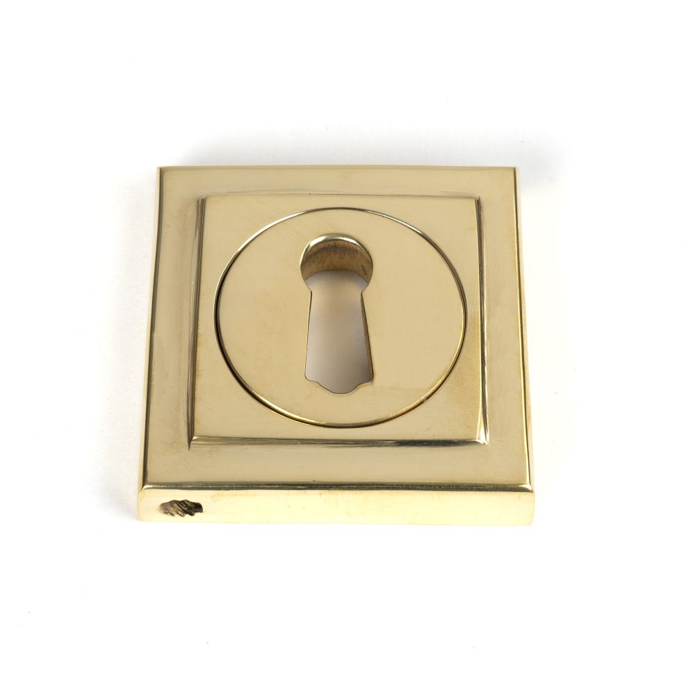 This is an image of From The Anvil - Polished Brass Round Escutcheon (Square) available to order from T.H Wiggans Architectural Ironmongery in Kendal, quick delivery and discounted prices.