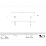 This is an image showing From The Anvil - Aged Brass (316) 0.6m T Bar Handle Bolt Fix 32mm Ø available from trade door handles, quick delivery and discounted prices